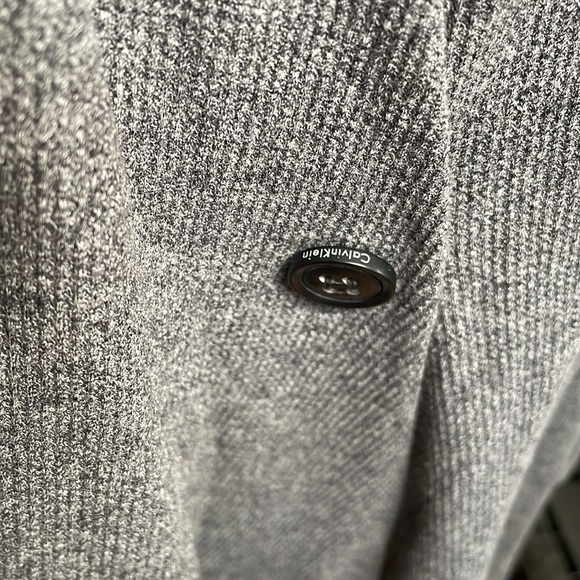 Calvin Klein Soft Grey Long Sleeved Cross Over Sweater - Picture 11 of 12